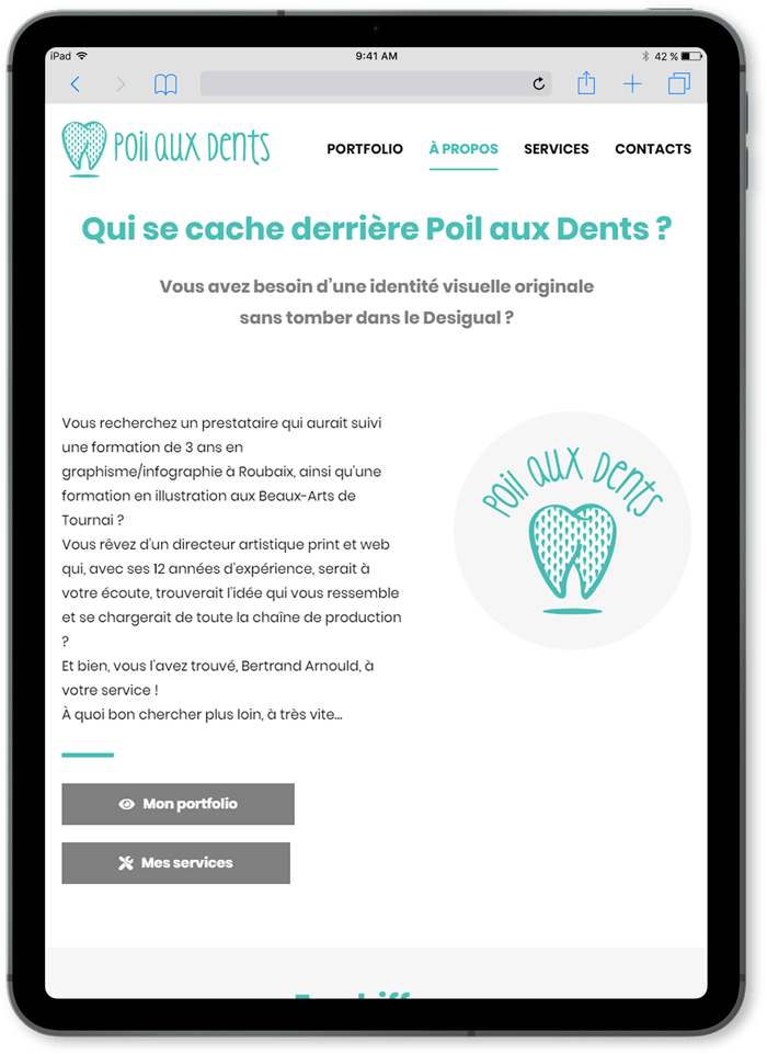 https://www.fabienrodrigues.com/Poil aux dents - A propos