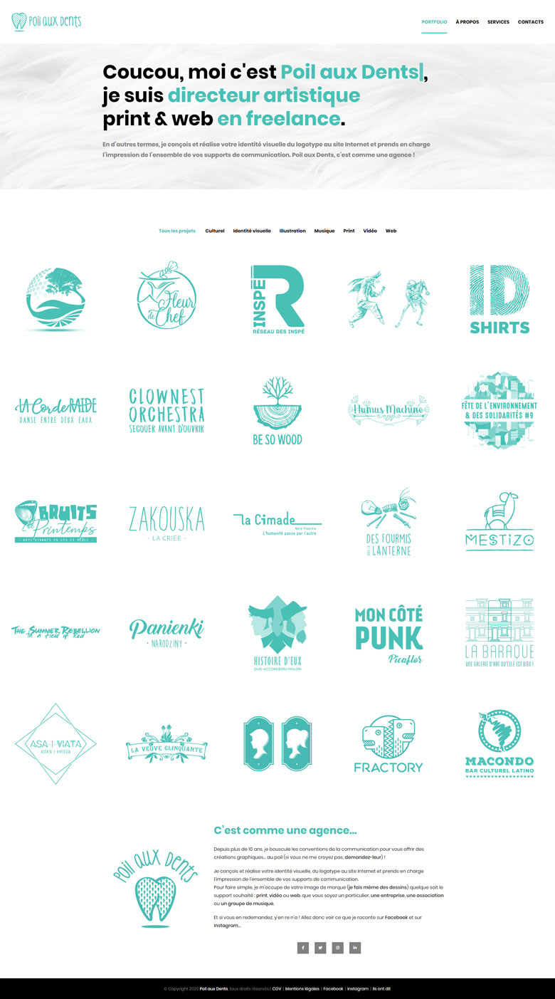 https://www.fabienrodrigues.com/Poil aux dents - directeur artistique print & web en freelance
